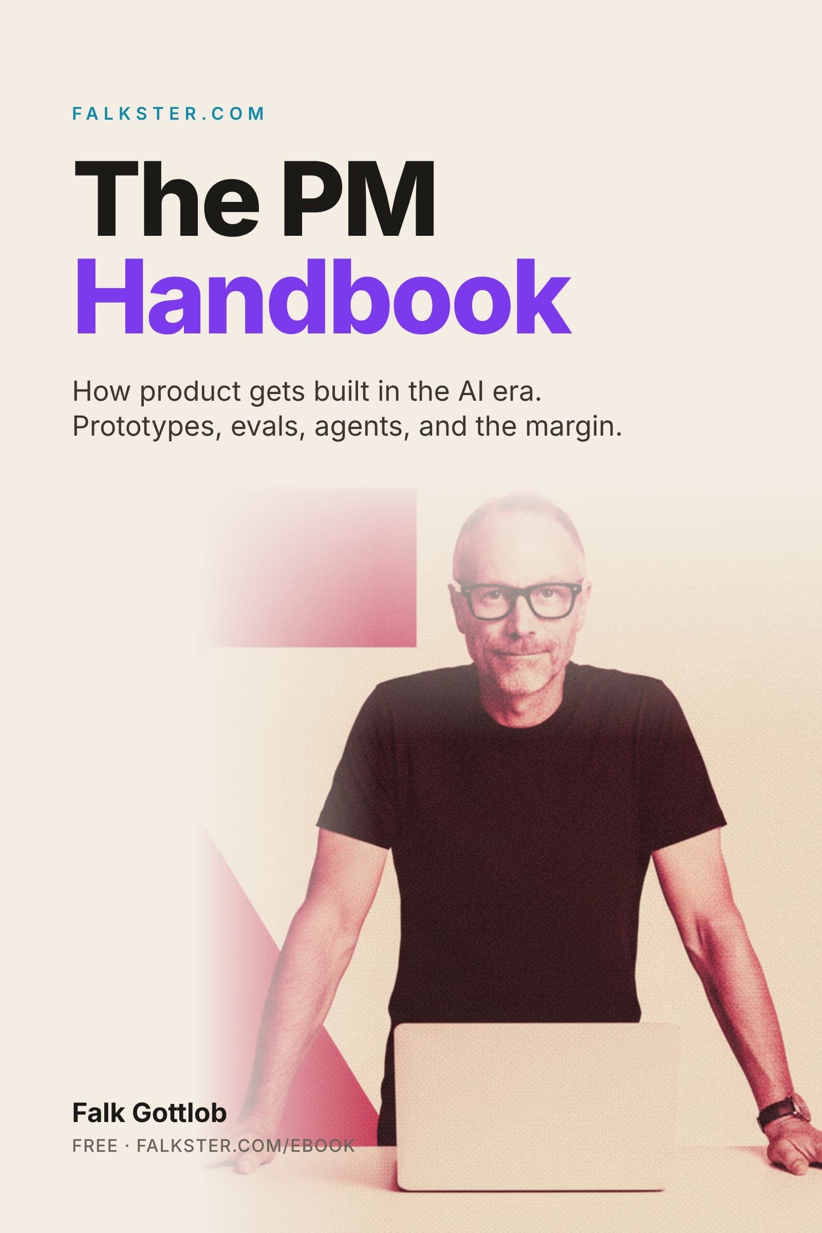 Cover of The PM Handbook by Falk Gottlob, with a duotone portrait of Falk leaning on a desk.